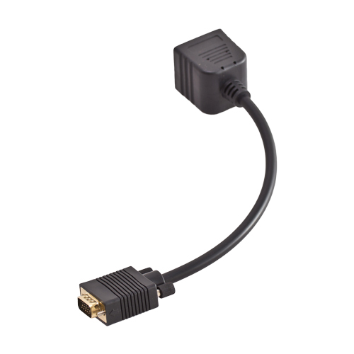 VGA 1 Male to Dual 2 VGA Female Converter Splitter Y Cable Gold Plated ...