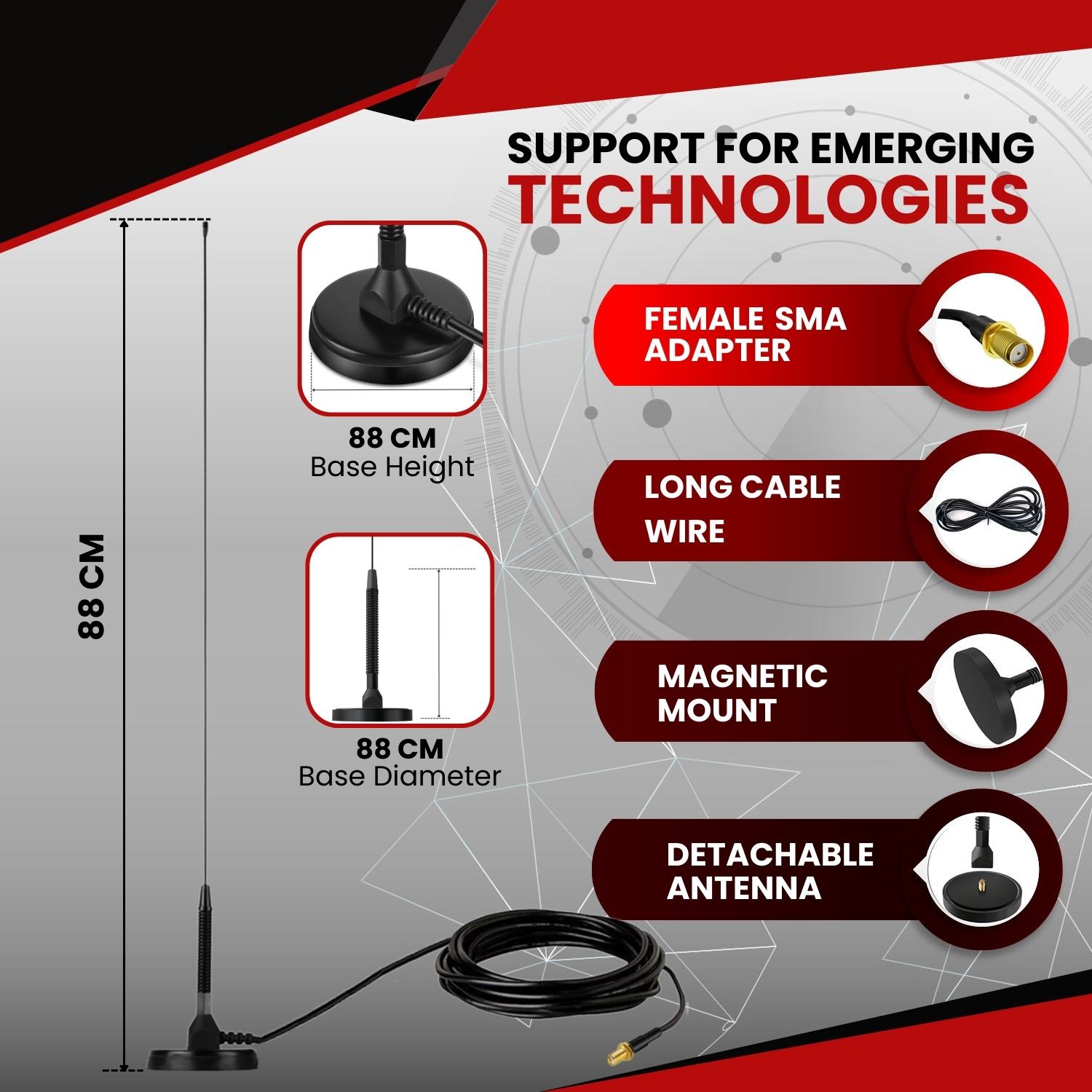 Nagoya UT72 Radio Antenna SMA Female Coil 19" Mount VHF UHF