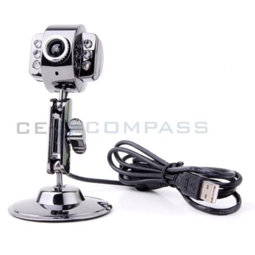 USB Webcam with Microphone and LED Lights