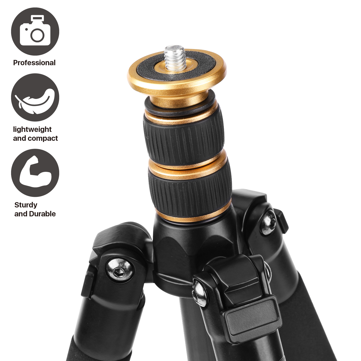 Universal ball head handle with secured clip, double securing your camera from accident dropping