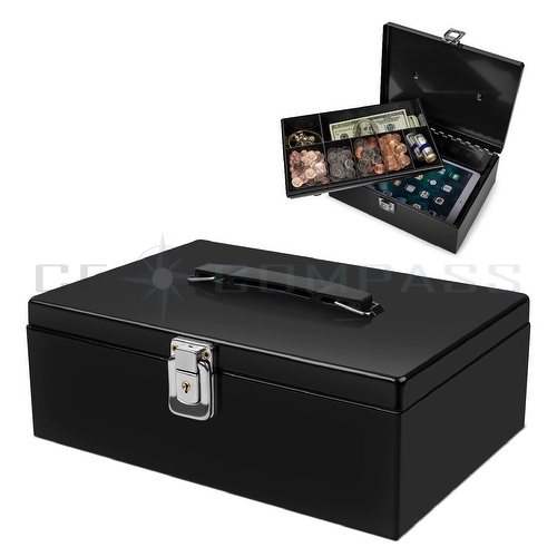 Cash Box Locking Latch with Tray Cashier Drawer Money