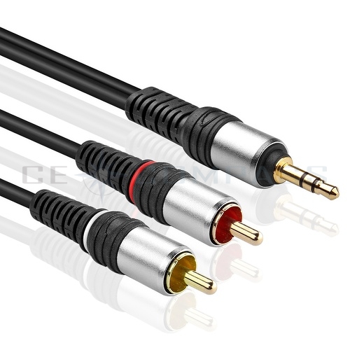  5mm 1 8 Plug Stereo Plug 2 RCA Hook Cable Y Adapter Male