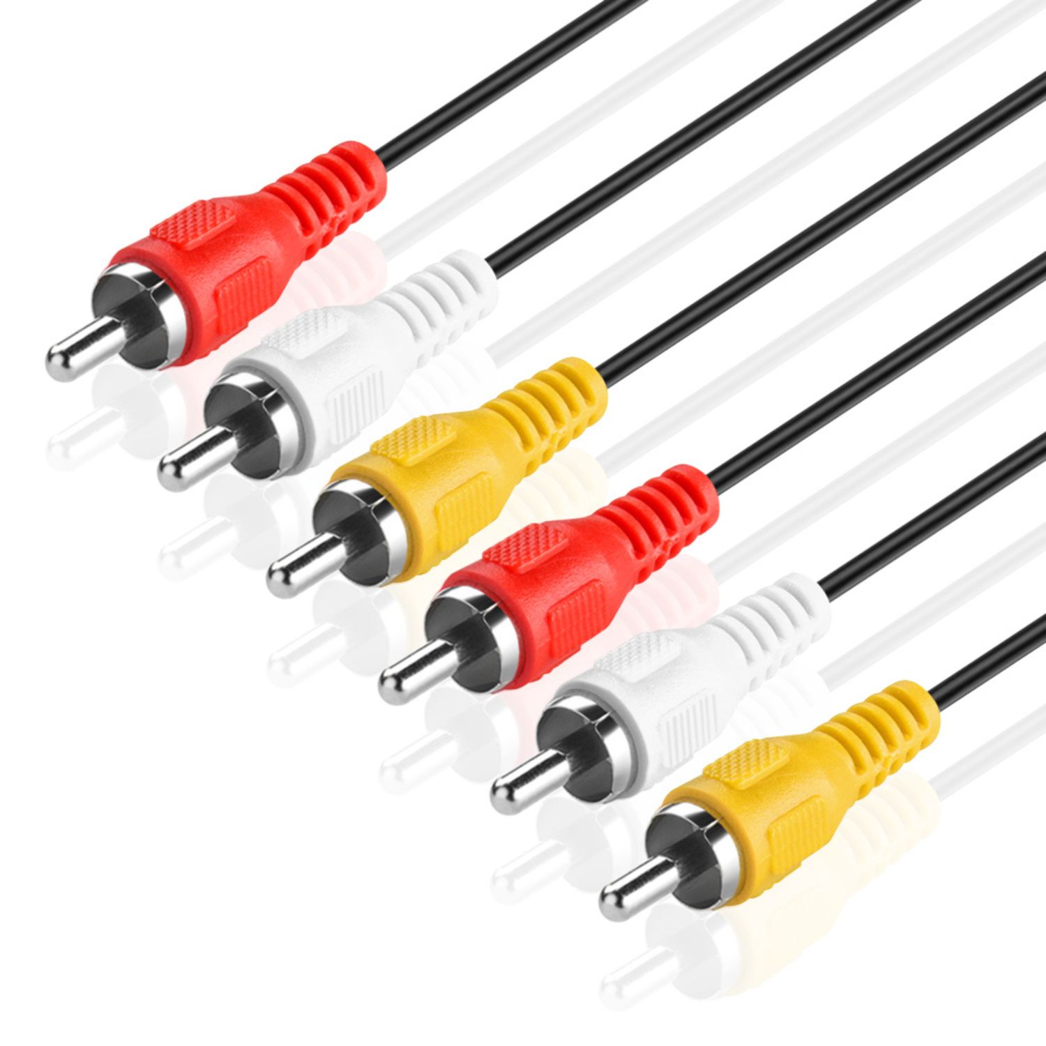 6/10/15/25/30/50 Ft AV Composite 3 RCA Cable Male Video Stereo Audio