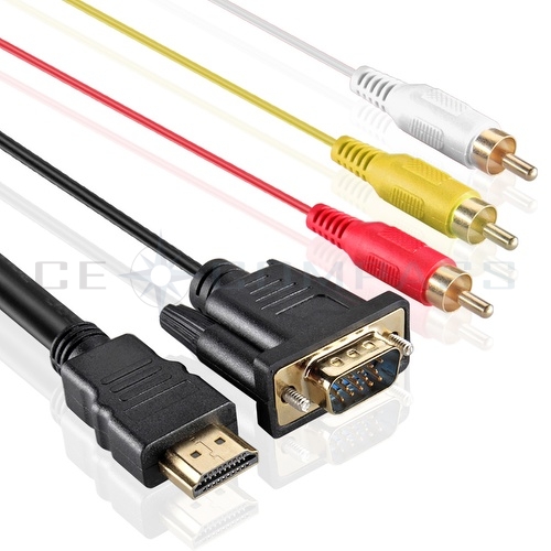 Details about HDMI HDTV to VGA 3 RCA Converter Adapter Cable 1080p