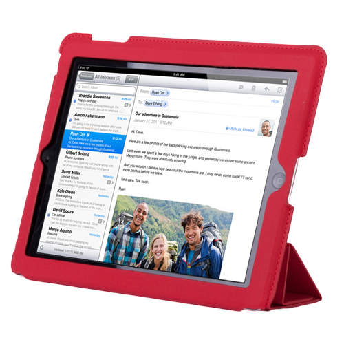 Ipadsmart Cover Leather on Red Smart Cover Leather Case Stand Magnetic For Ipad 2   Ebay