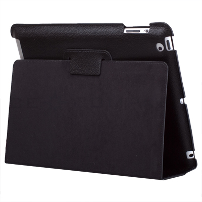 iPad 2 Magnetic Smart Cover Leather Case Stand Black  