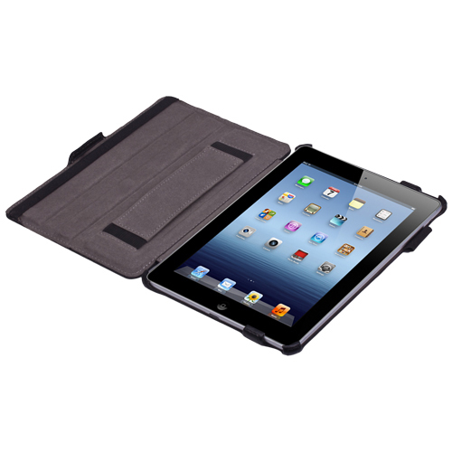 Black Hard Folio Case Cover Stand W  Hand Strap For Apple Ipad Mini 7.9 