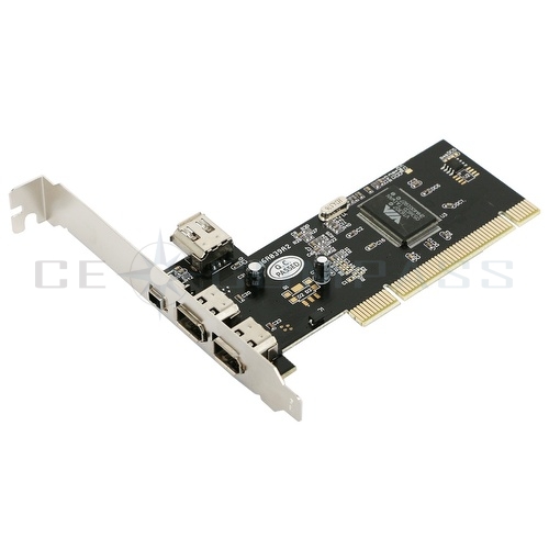 PCI FireWire IEEE 1394 3 + 1 Port Card + 4/6 Pin Cable