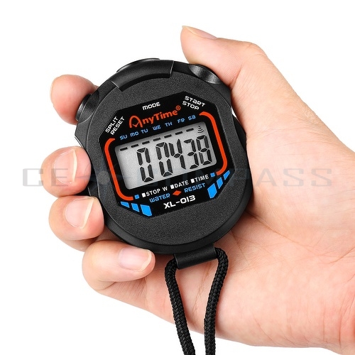 Professional Running Digital Stopwatch Sports Chronograph Timer Black
