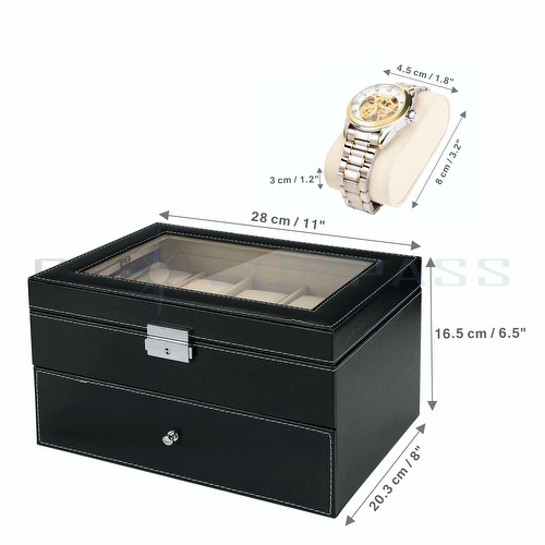 Jewelry Storage Cases on 20 Slots Watch Jewelry Display Case Organizer Gift Box Storage