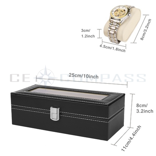 Slots Watch Jewelry Display Case Organizer Gift Box Storage 