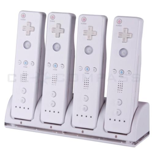 Charger Charging Dock Station 4 Batteries Pack For Nintendo Wii Remote