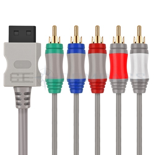 Wii / Wii U Component Cable 5 RCA Video & RCA Stereo Audio AV Cord Wire