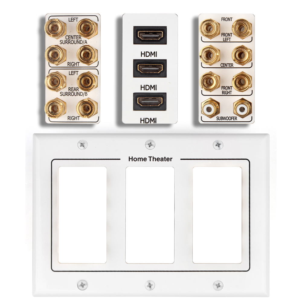 Home Theater Wall Plates 7.1 7.2 home theater speaker wall plate + 2 rca jacks + 3 hdmi Home Theater Wall Plates 7.1 7.2 home theater speaker wall plate + 2 rca jacks + 3 hdmi