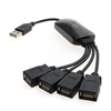 USB High-Speed 2.0 4-Port Hub w Splitter Cable Adapter