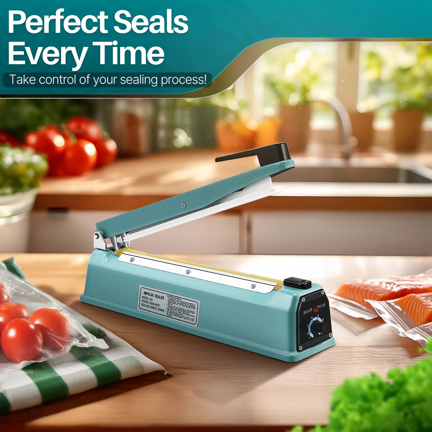 Quick and Convenient: The Flexzion Impulse Sealer, your ideal plastic bag sealer heat seal solution, requires no warm-up time. Simply plug it in, adjust the heating mode, and seal - perfect for rapid packaging tasks