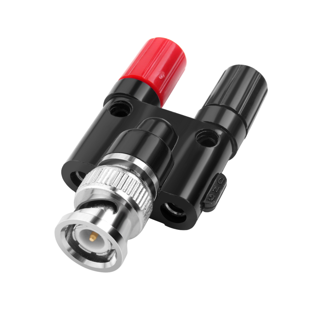 BNC Male Plug to Dual 4mm Banana Female Jack Coax Coaxial RF Connector