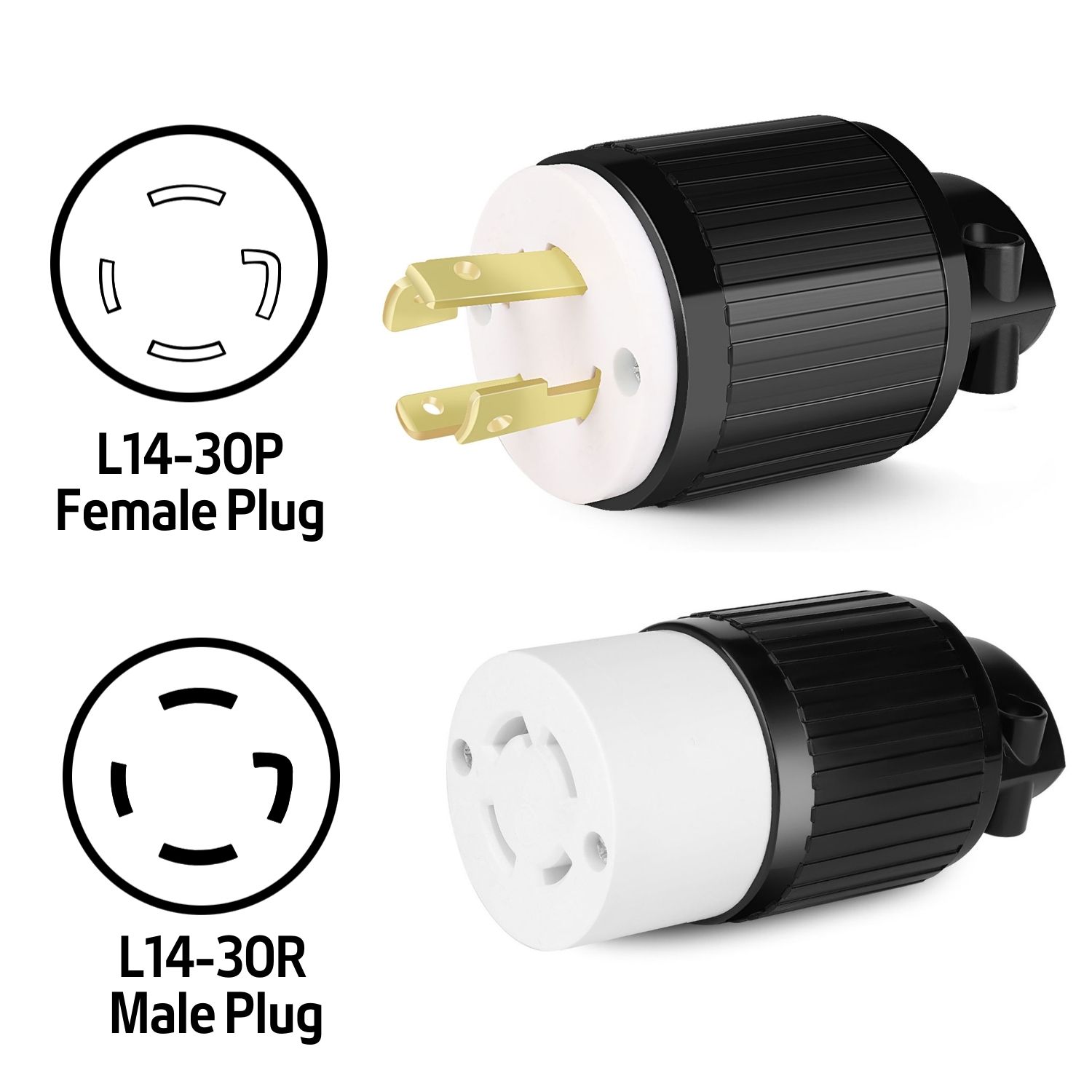 NEMA L1430P Generator Plug 30A 125/250V 4Prong Industrial Locking