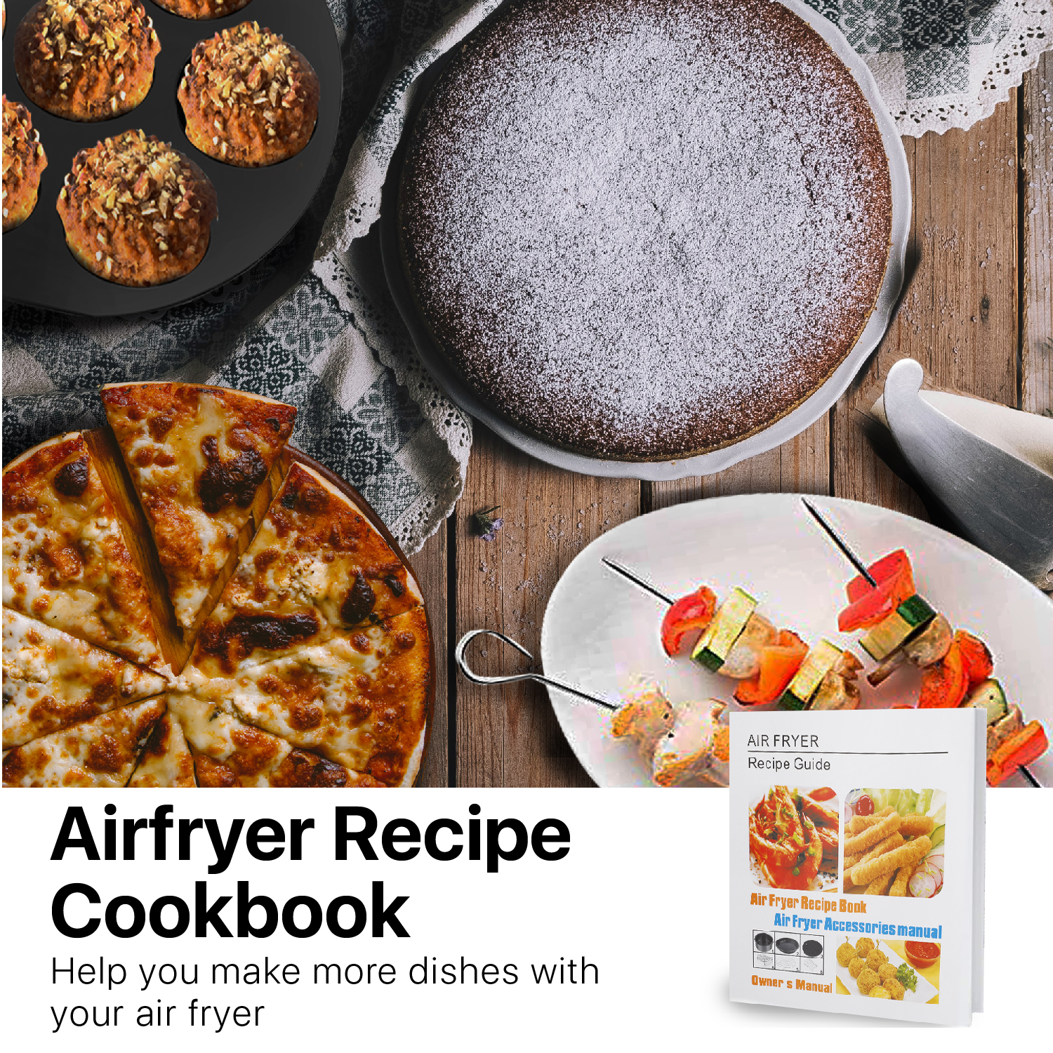 Universal Air Fryer Accessory Kit - Air Fryer Accessories 7 inch fits perfectly for GoWise USA, Phillips, Cozyna, Cosori, Omorc, Ninja, Ultrean, and more brands, from 2.6 to 12 QT.