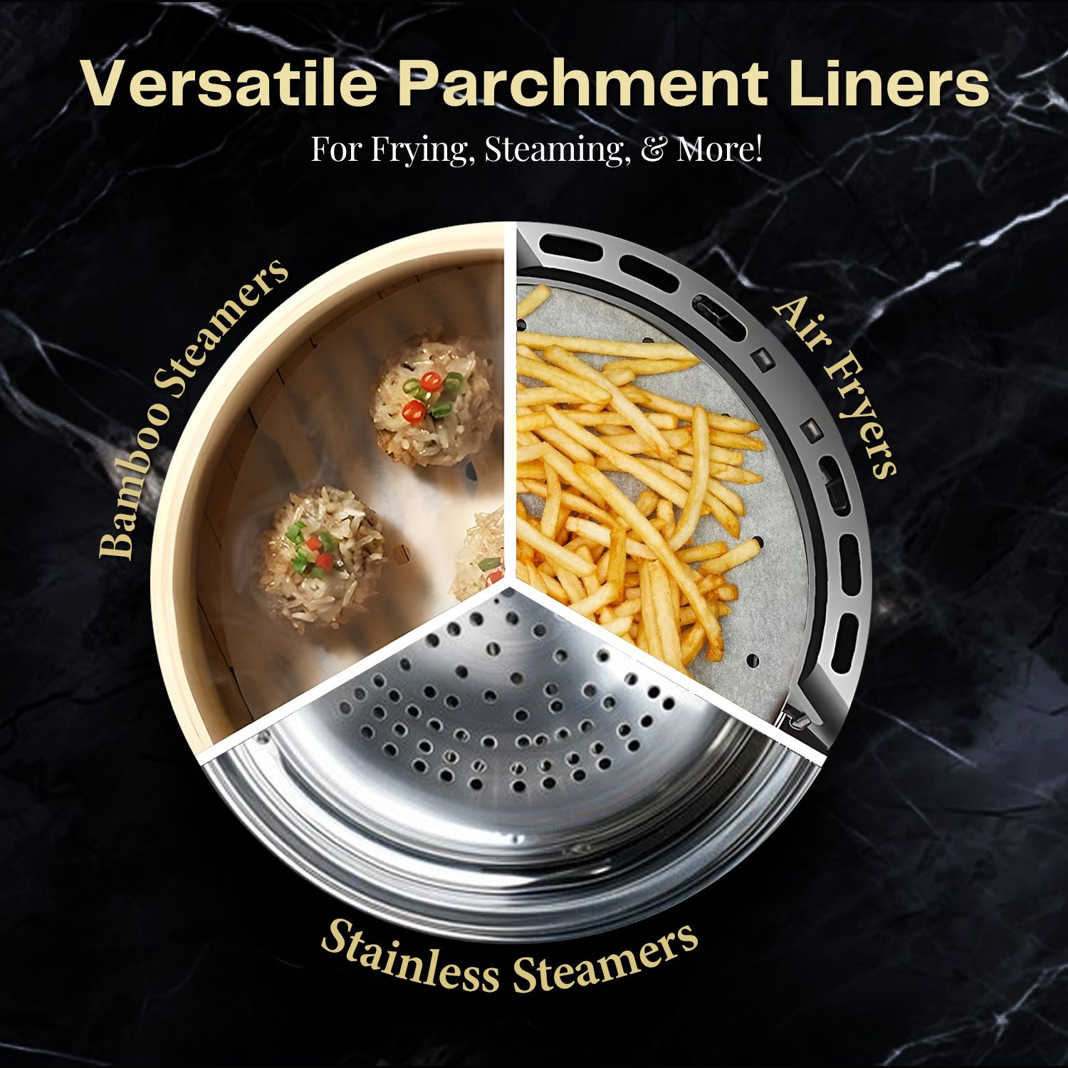 Air Fryer Perforated Parchment Paper Sheets Unbleached Liners 7.5 inch