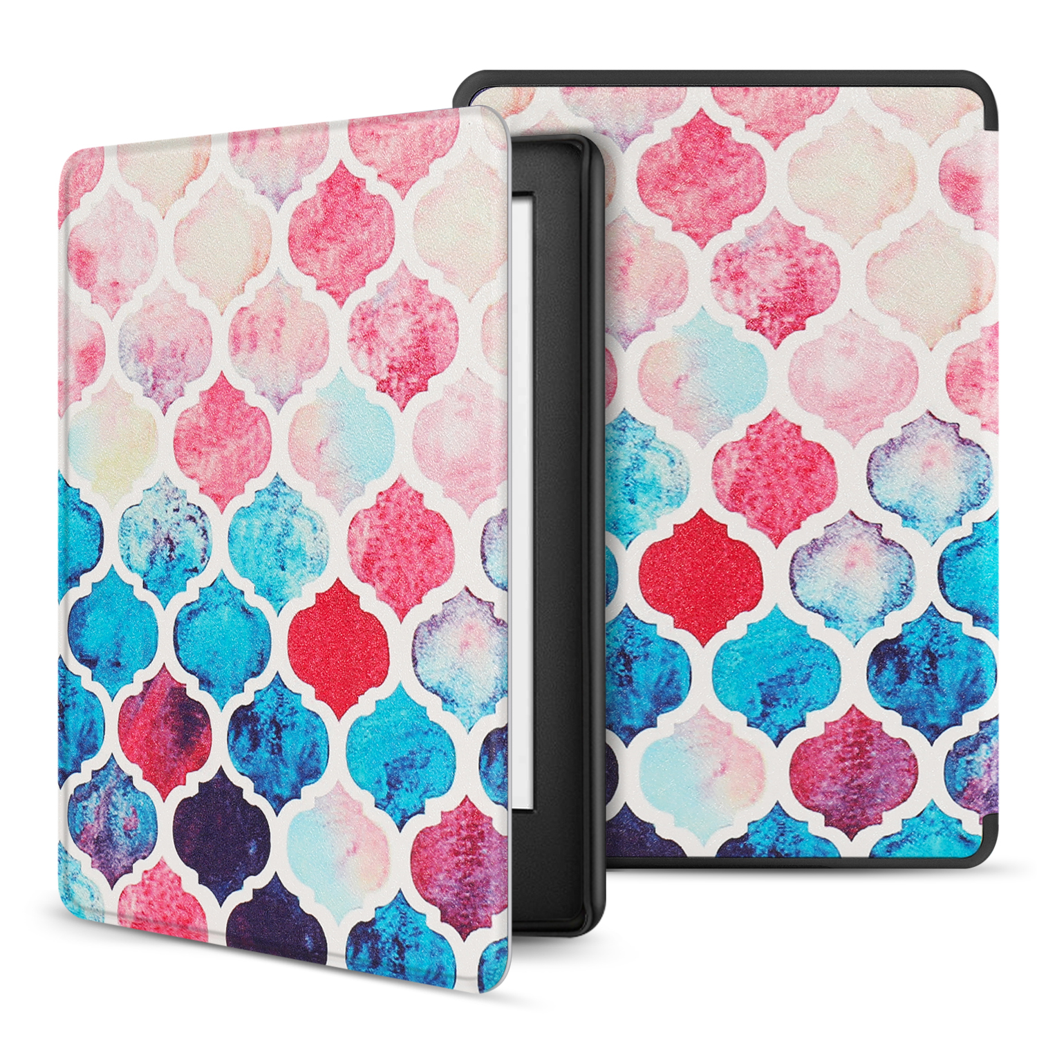 Automatically wakes or puts your device to sleep when the lid is opened and closed; Cover folds back for easy one-handed reading