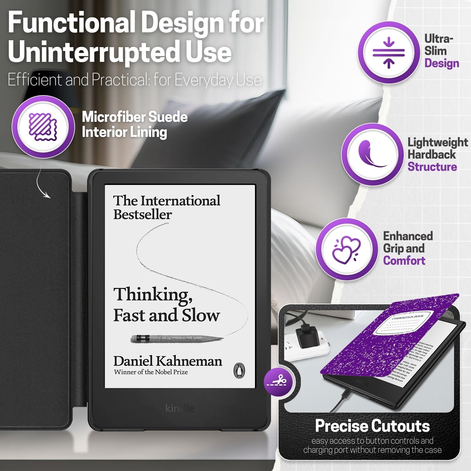 Ultra slim lightweight protective hardback with premium quality synthetic leather; Micro fiber suede interior lining to protect your device from scuffs and scratches and adds an additional layer of protection and comfort