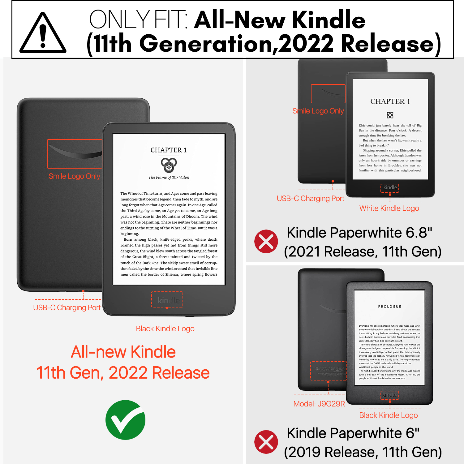Designed specifically with Auto Wake/Sleep for Amazon All-New Kindle E-reader (6" Display, 11th Generation 2022 Release)