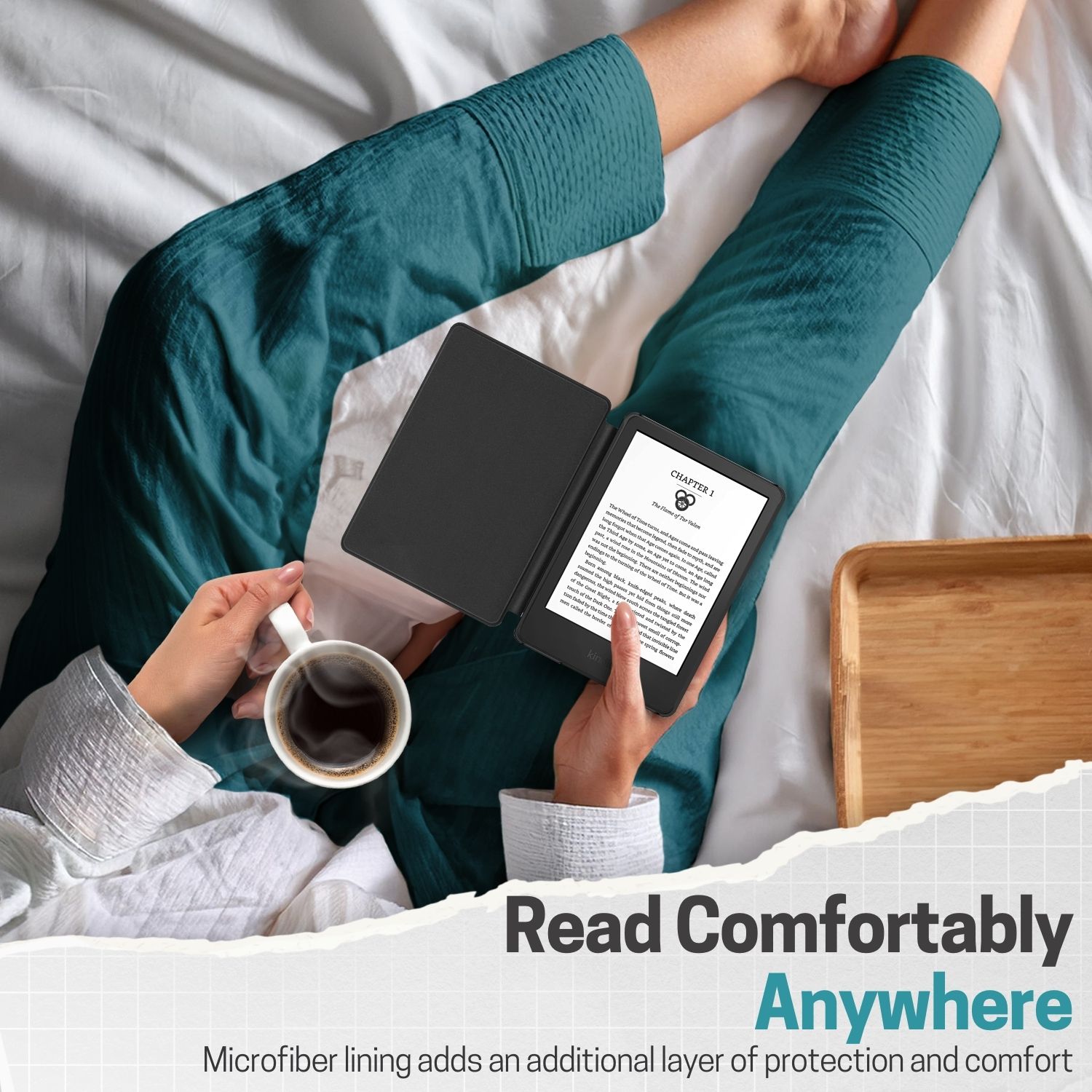 For Kindle Gen 11 case 2024 with magnetic clasp closure ensures the cover is securely closed, secures your device without straps covering the front; Precise cutout and openings for button controls and charge port. Device can be charged with case closed