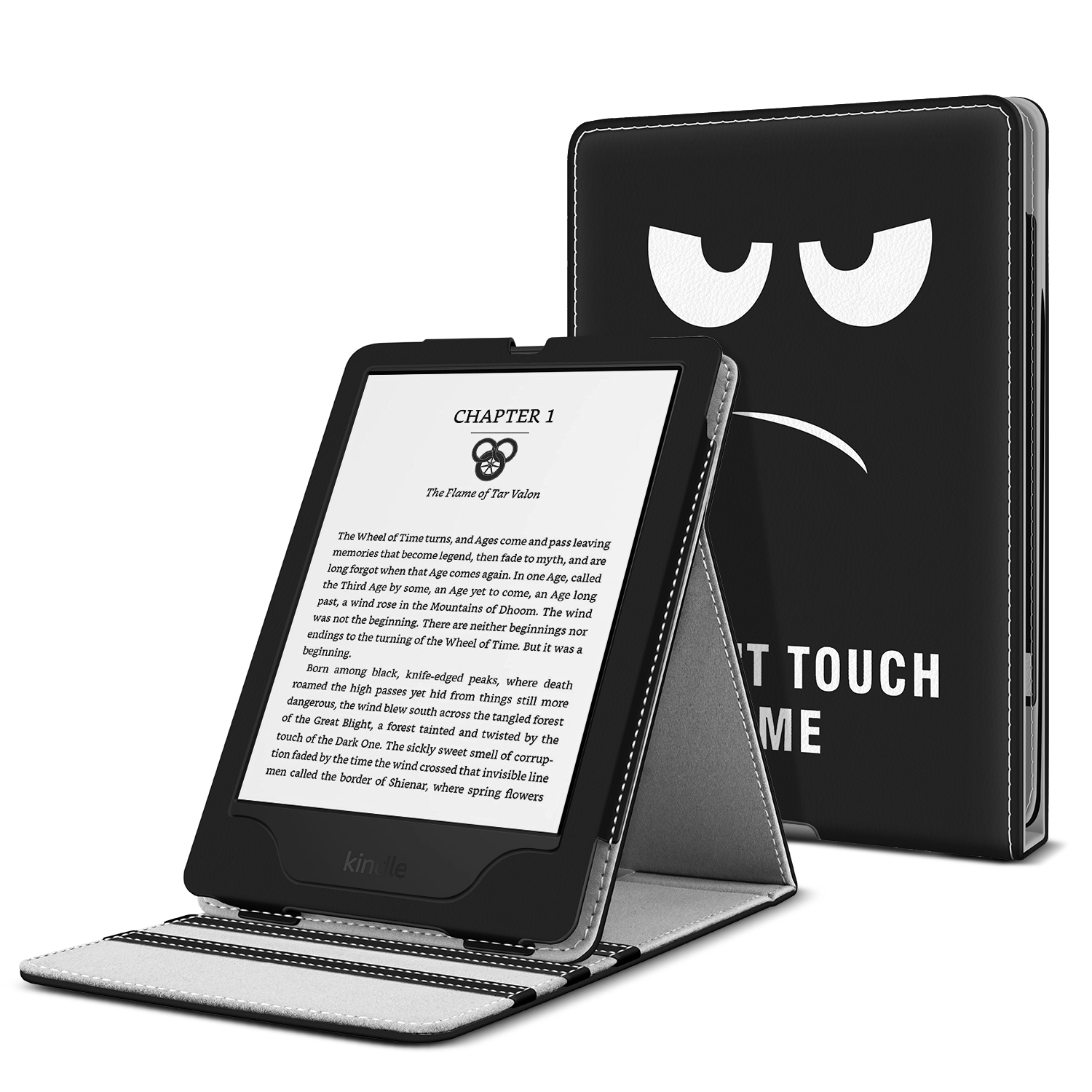 Case for 6" All-New Kindle (2022 Release) 11th Generation, Multi-Angle Black Don't Touch Stand, Multi-View Vertical Flip Cover with Auto Sleep and Wake for Amazon 6-Inch Kindle E-book Reader