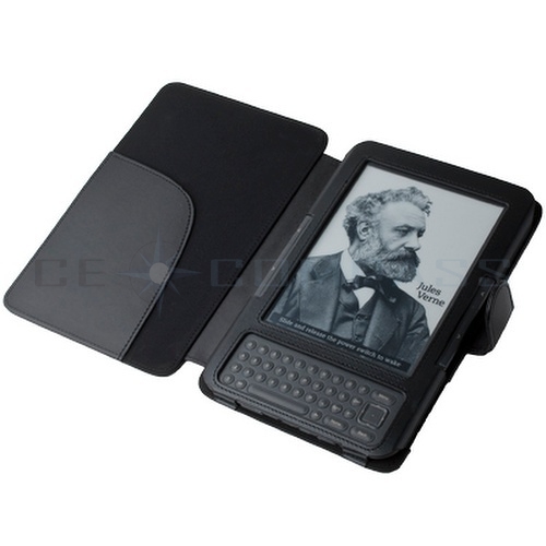 Leather Case Cover for eReader  Kindle 3   Black + LED Reading 