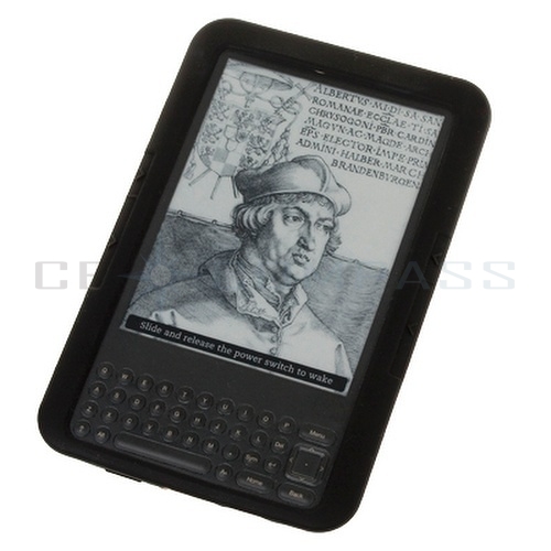 Black Silicone Skin Case Gel Cover for  Kindle 3