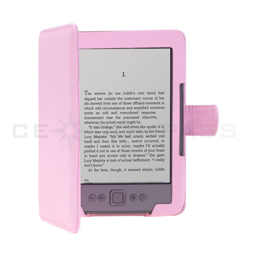 Pink PU Leather Folio Cover Case Pouch for  Kindle 4 4th  