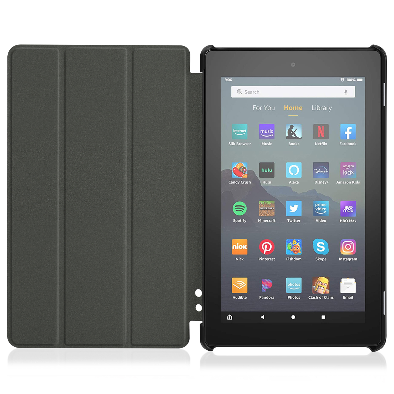 Magnetic clasp closure ensures cover is securely closed, securing your device without straps covering the front; Device can be charged with case closed