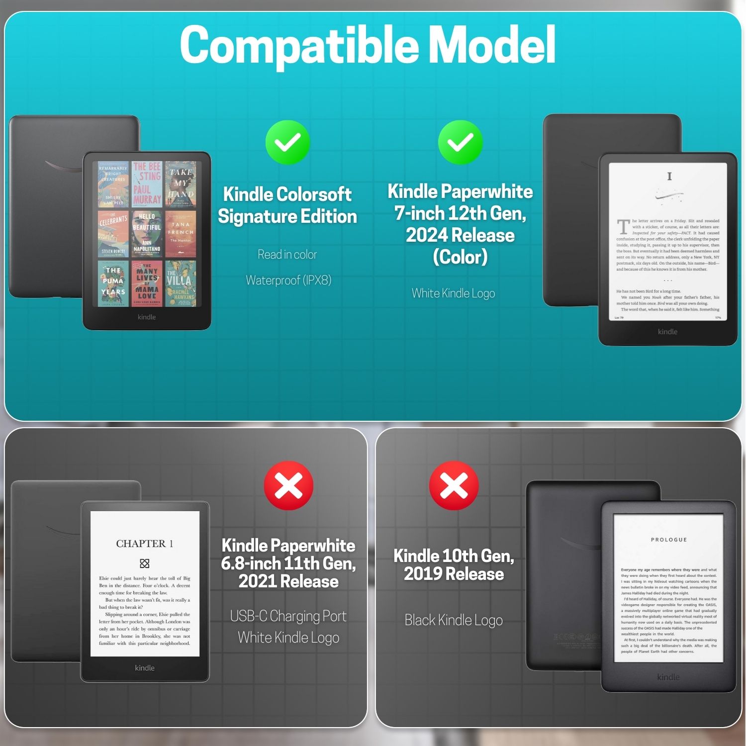 Case for Kindle Paperwhite 12th Gen 2024 - Slim Auto Sleep Cover