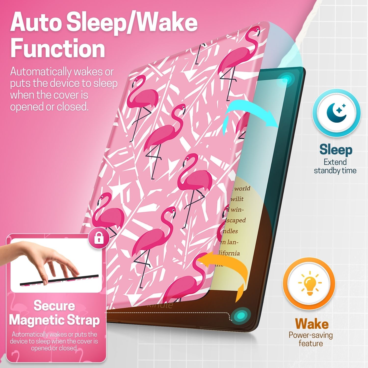 Case for Kindle Paperwhite 12th Gen 2024, Pink Flamingo | eBay