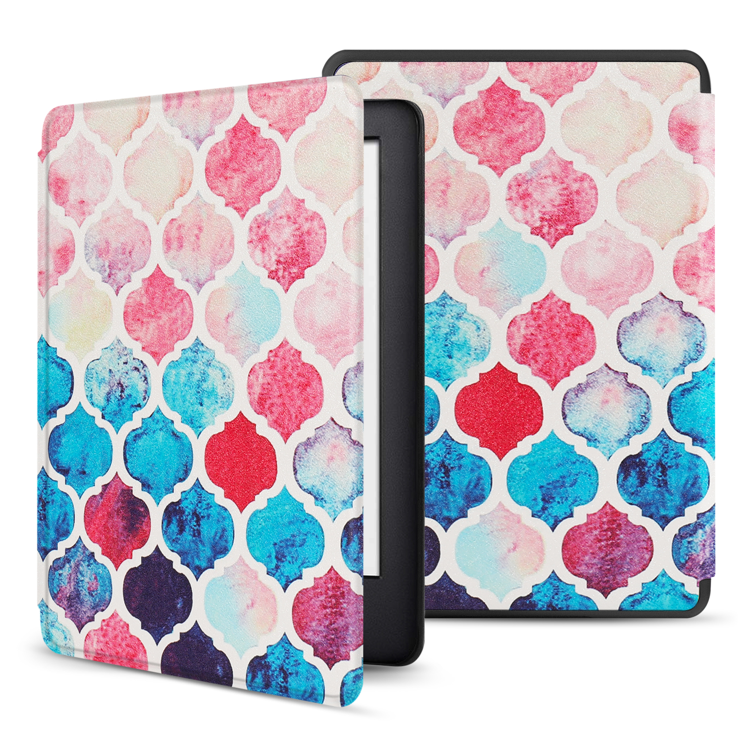 Automatically wakes or puts your device to sleep when the lid is opened and closed; Cover folds back for easy one-handed reading