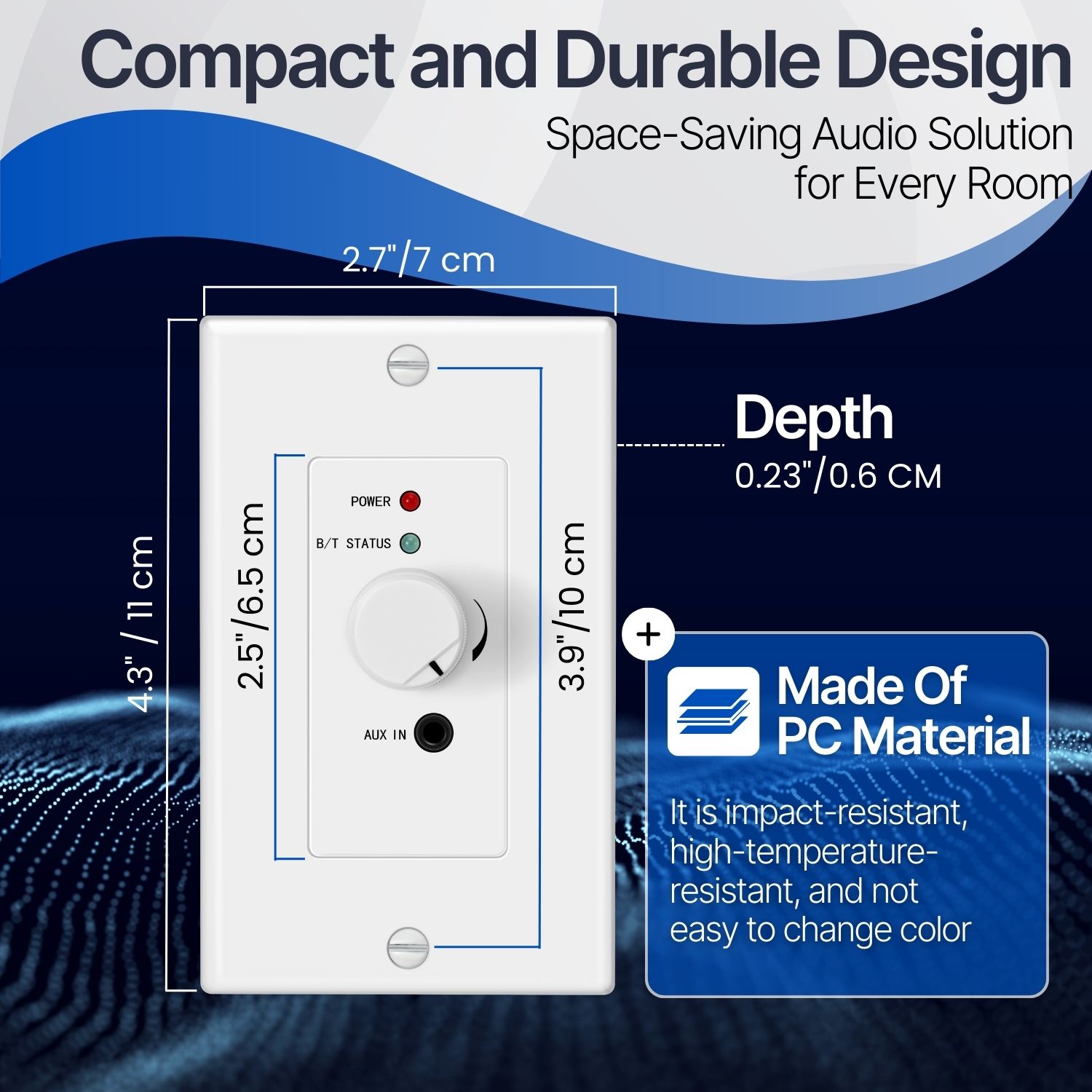 TNP Inwall Bluetooth Audio Receiver Wall Plate BT 4.2 Wireless Adapter