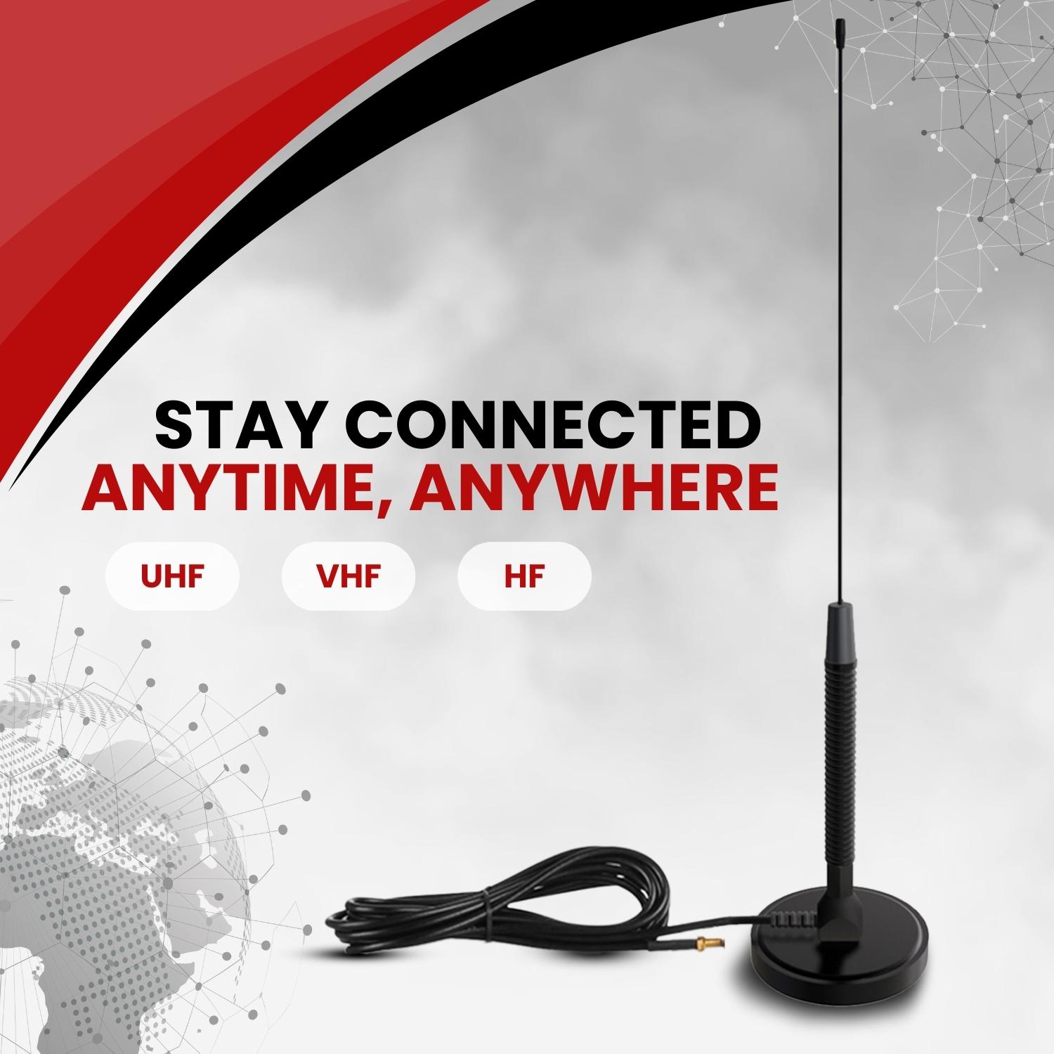 Dual-band Coverage - With frequencies of 144/430Mhz, this VHF/UHF ham radio antenna gives you exceptional reception and transmission wherever you are.