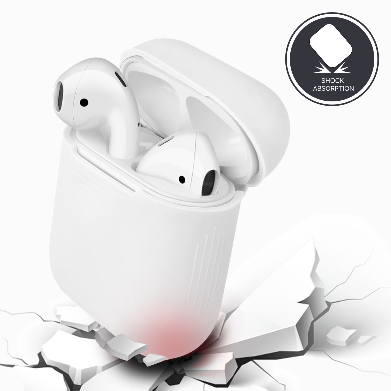 Silicone Cover for Airpod w/ Anti Lost Strap, Ear hooks, EVA Storage