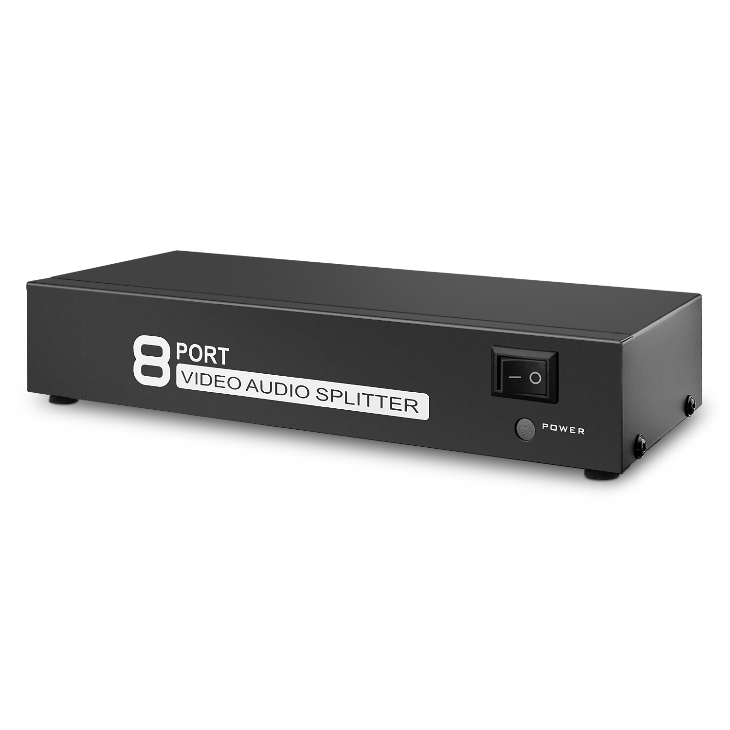 AV Splitter 1 In 8 Out 3 RCA Composite Video L/R Audio Splitter Amplifier Distribution Split Box for Cable Box DVD DVR Analog TV