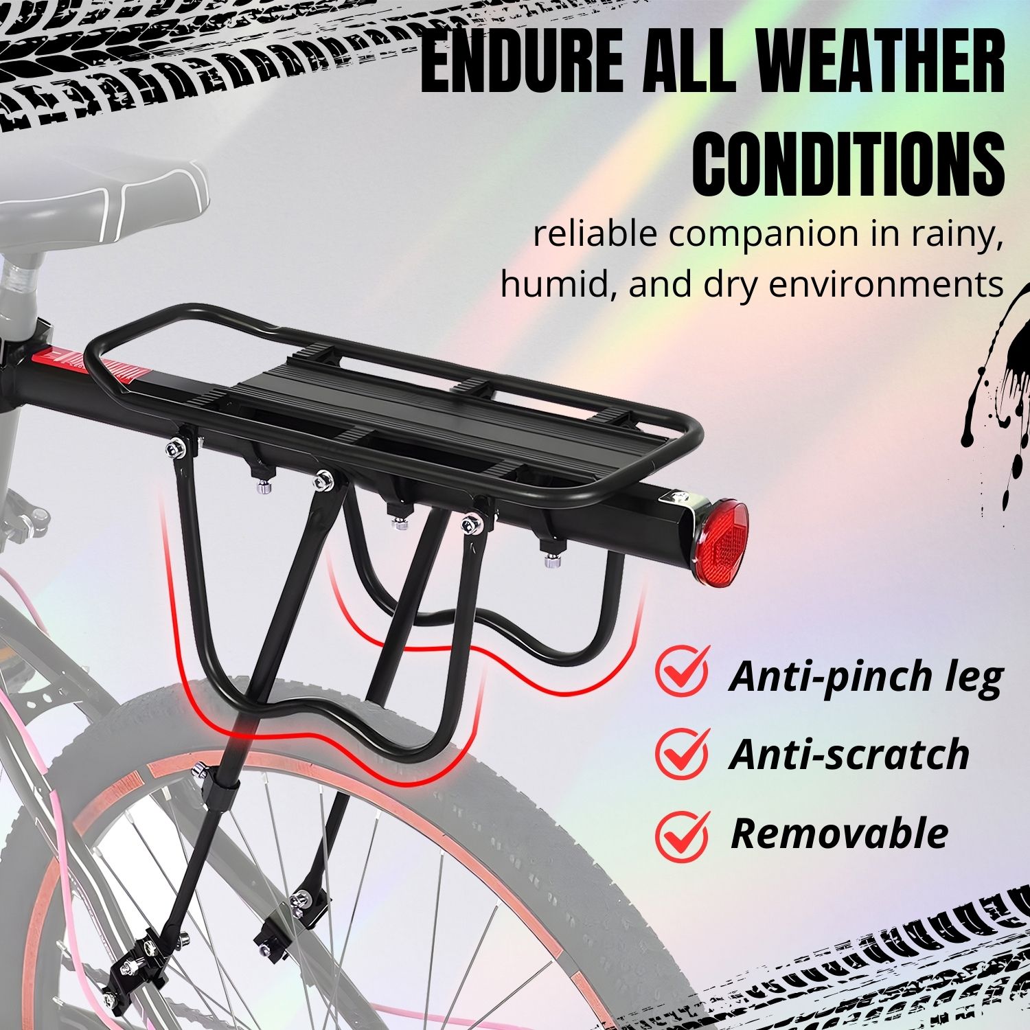 Bike Rear Rack Mount bicycle Back Seat Carrier Rack Adjustable FAF