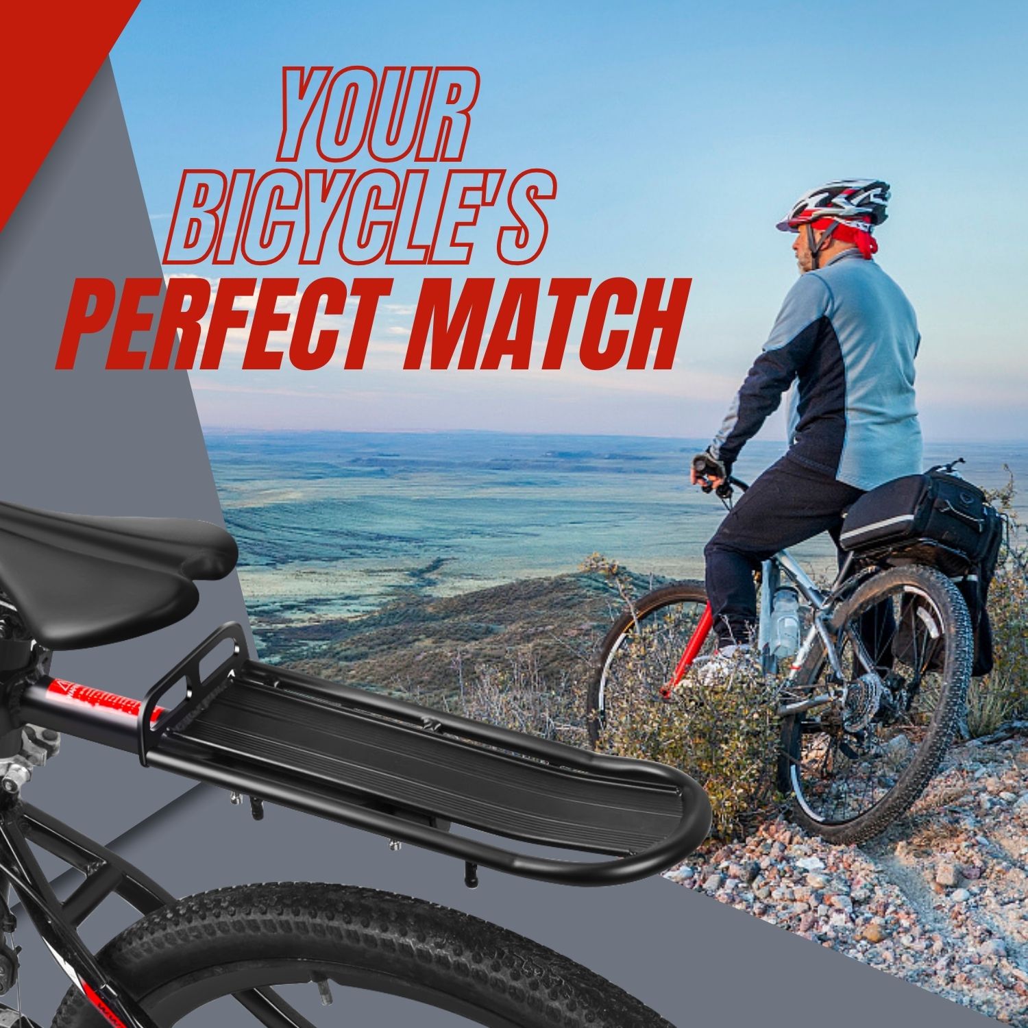 Adjustable Bike Cargo Rack 20lb Capacity Universal Extendable Aluminum Seat Po