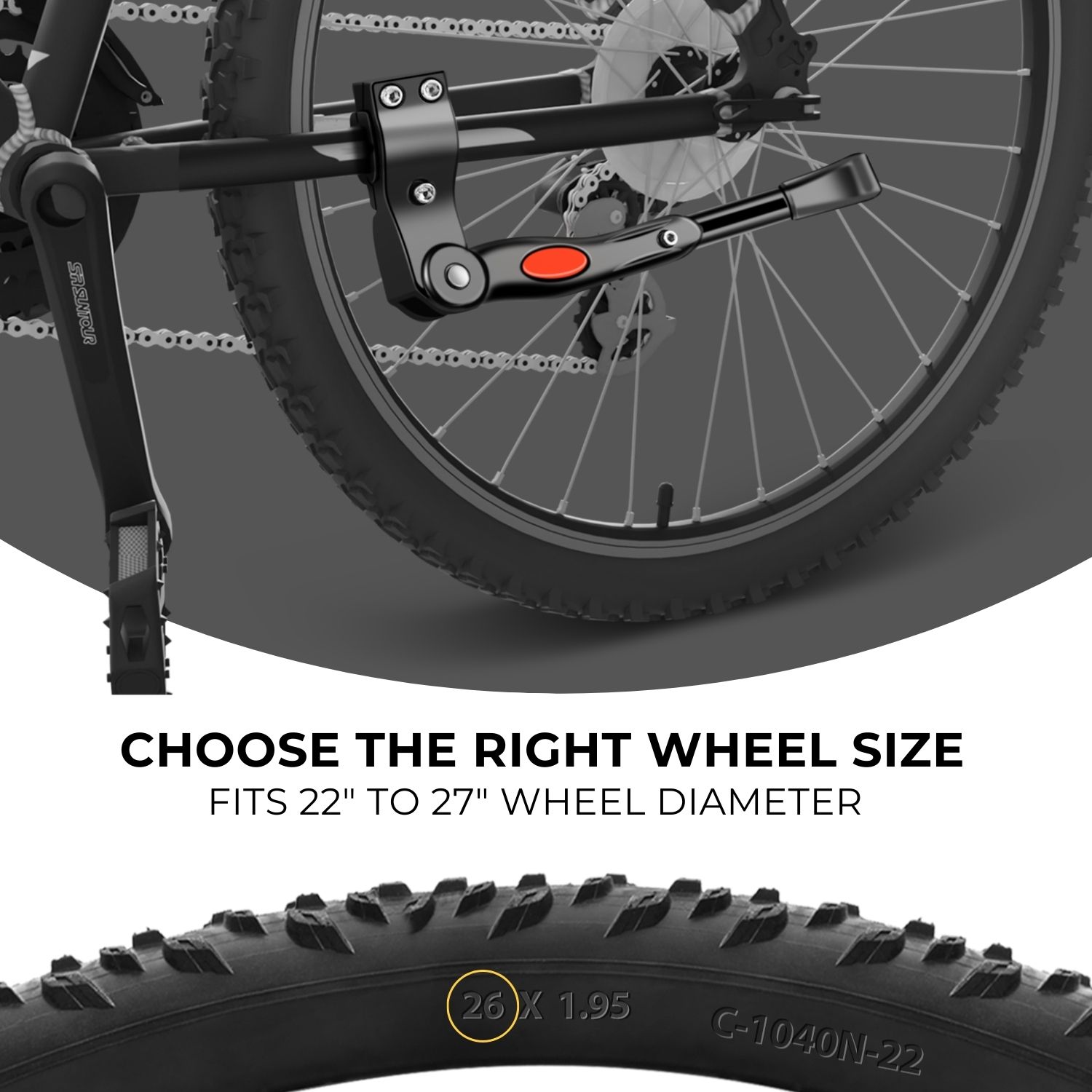 Suitable Compatibility - This bicycle kickstand fits all tubes with 26 inch tires and 700 road mountain bike, road bicycle, sports bike, adult bike, or trekking bicycle