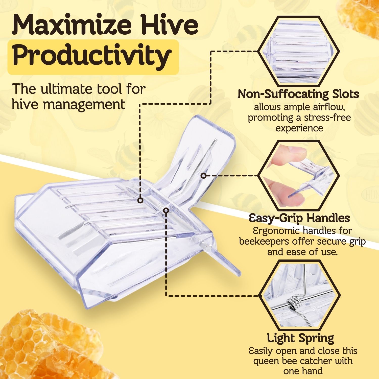 Set of Beekeeping Supplies Clearance - Includes five (5) high-quality queen clips for bees management, a perfect addition to any beekeeper's toolkit