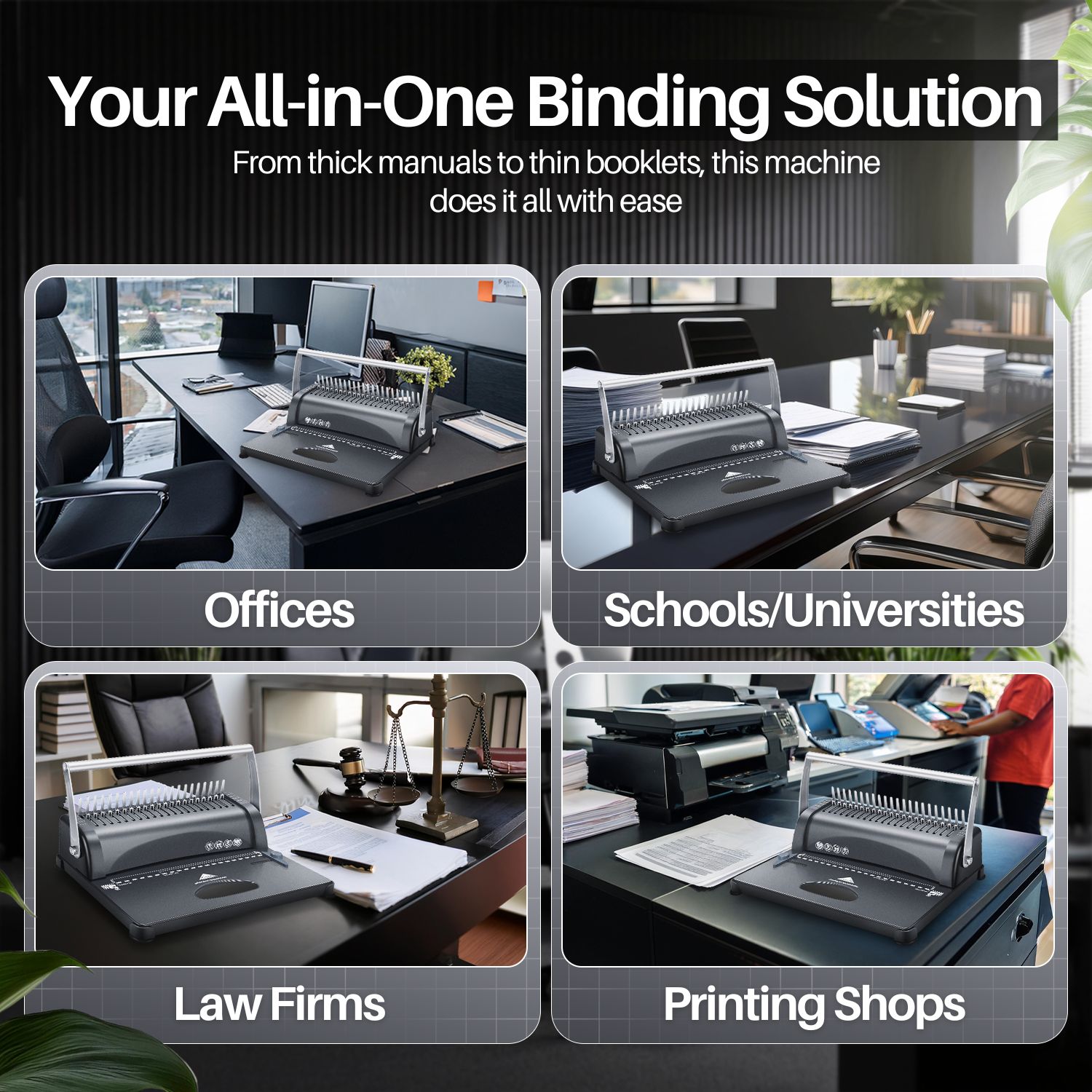 21Hole 250 Sheets Paper Comb Punch Binder Machine Binding Report