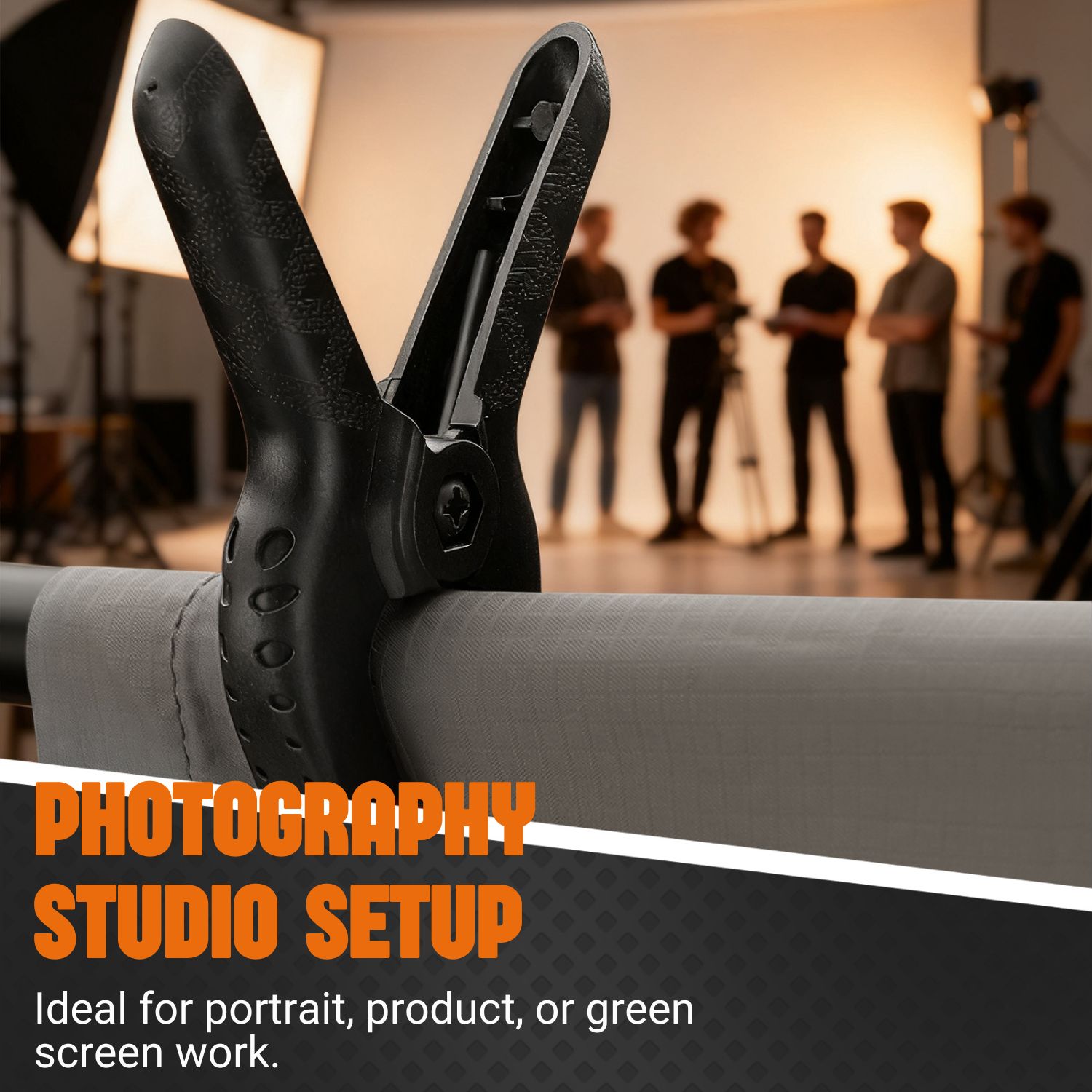 Muslin Spring Clamps, Nylon Clips Grip w/ Adjustable Teeth Set of 6