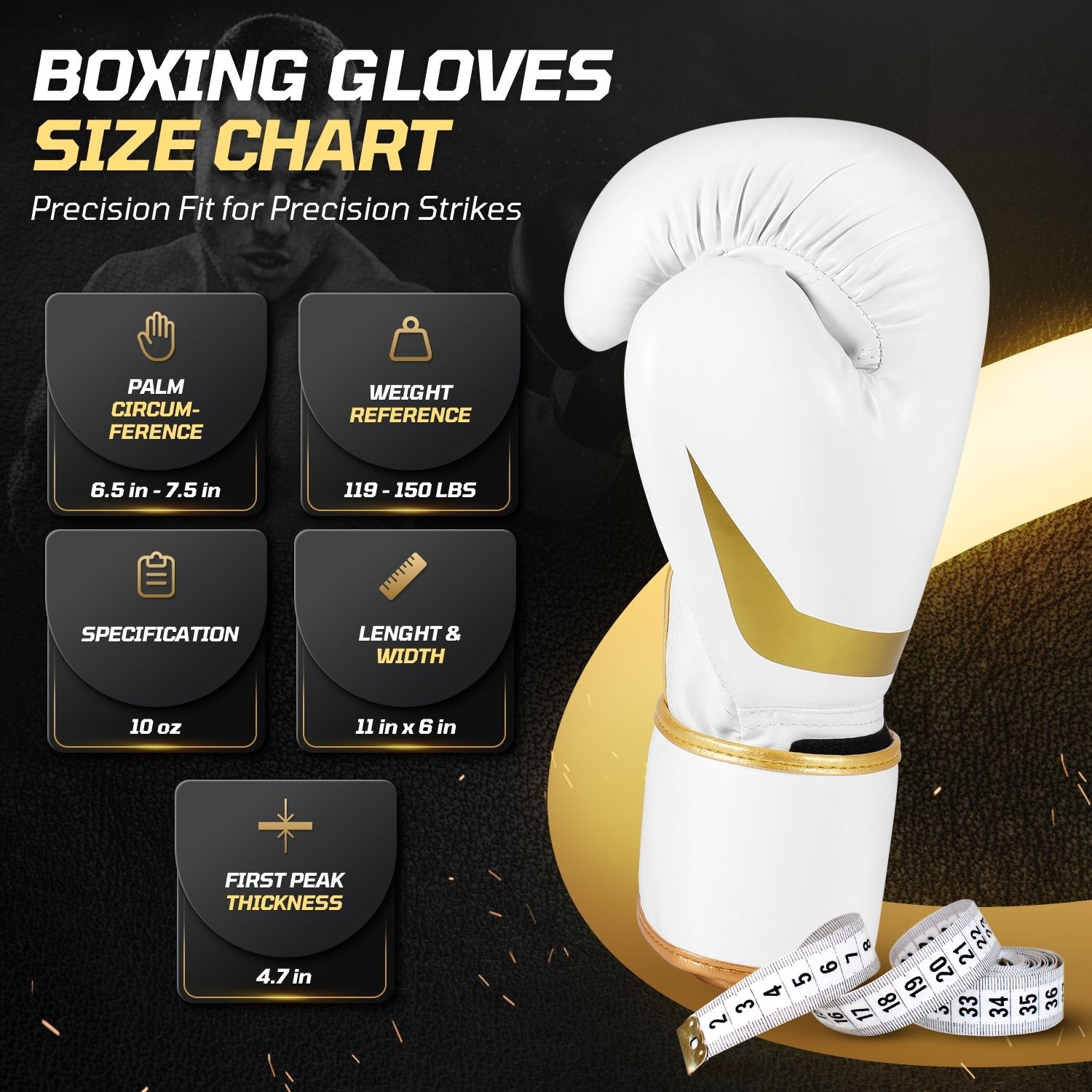 10 oz Boxing Sparring Training Gloves for Men, Youth, Women
