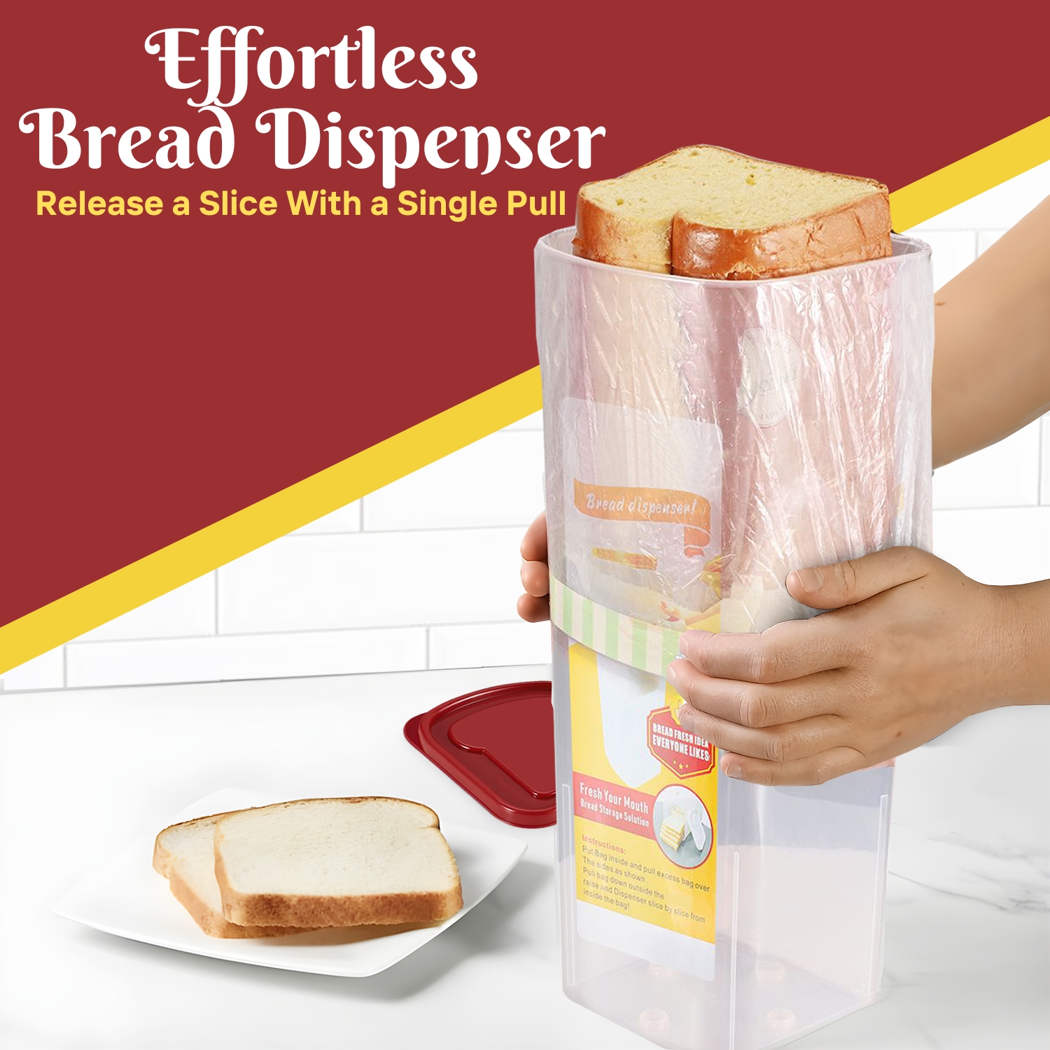 Clear View Design: This clear bread box storage container, easily lets you see and read the variety, brand, and nutritional details on the bread bag without opening