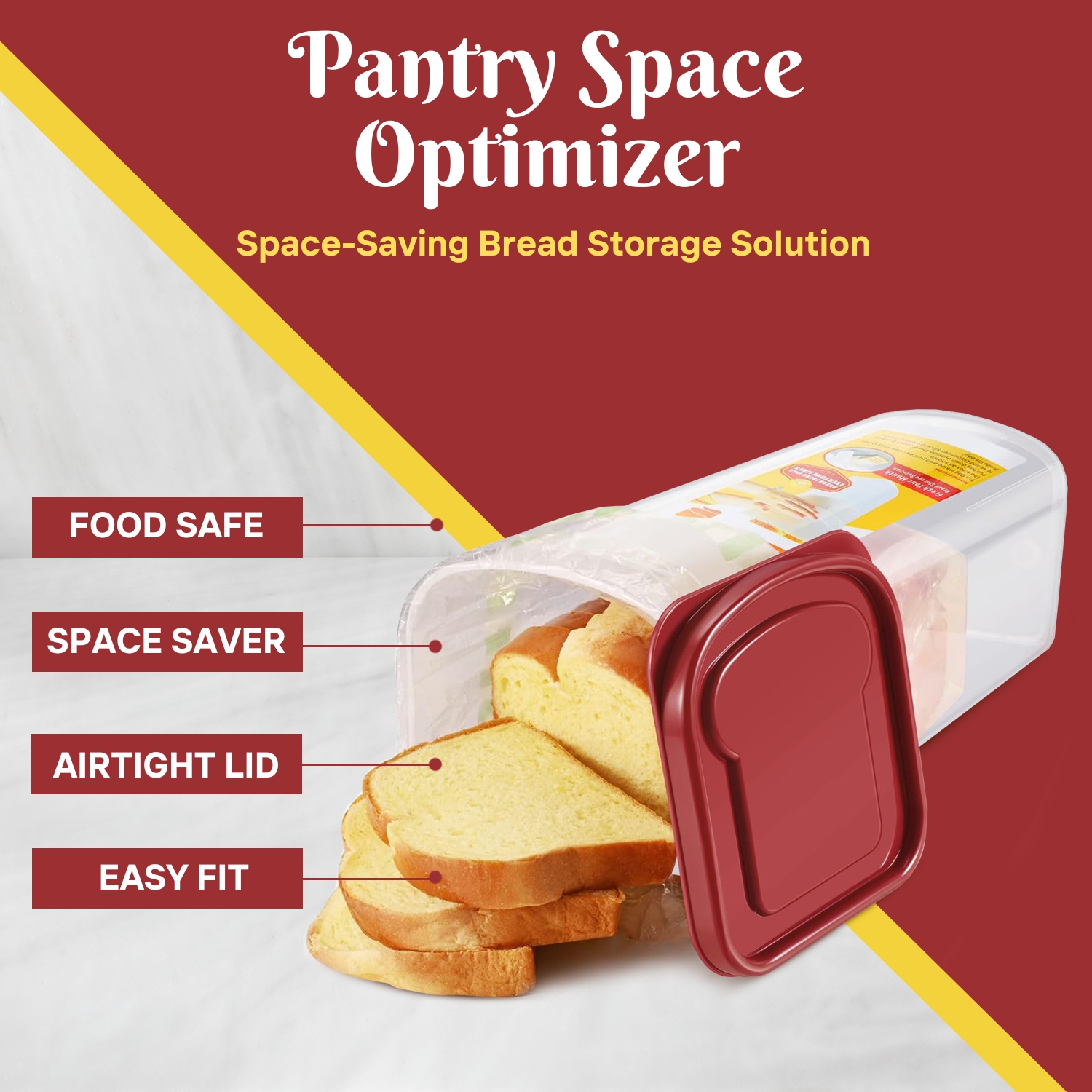 Easy Bread Access: No more crushed bread or fumbling with ties and clips. Simply pull down on the bag to dispense a slice, a feature many desire in bread containers storage