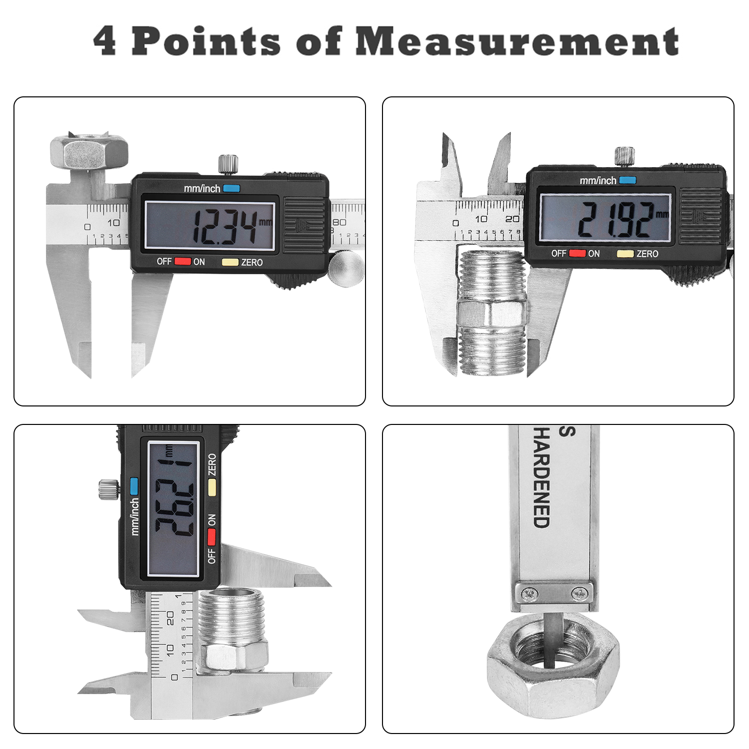 Versatile Measurement Options - Our digital slide calipers are versatile enough for various applications, including depth and step measurements, from jewelry to pipe diameters.